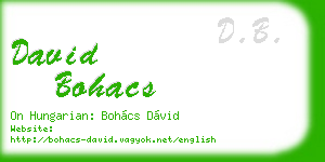 david bohacs business card