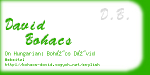 david bohacs business card